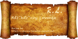 Rákóczy Levente névjegykártya