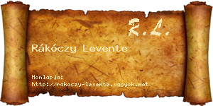 Rákóczy Levente névjegykártya