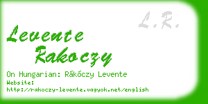 levente rakoczy business card