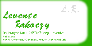 levente rakoczy business card